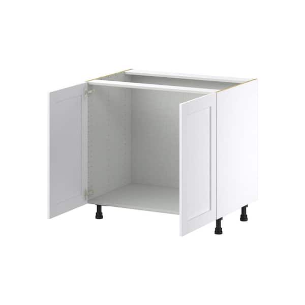 Mancos Glacier White Shaker Assembled Sink Base Kitchen Cabinet with 2-Doors (36 in. W x 34.5 in. H x 24 in. D)