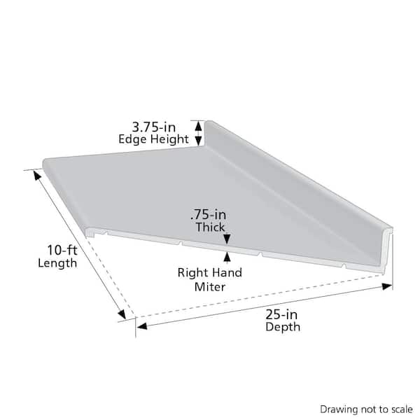 Wilsonart 10 ft. Right Miter Laminate Countertop in Textured Anzio Marble with Waterfall Edge and Integrated Backsplash