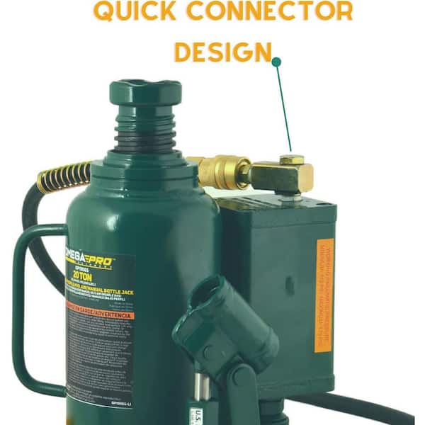 20-Ton Air Hydraulic Bottle Jack with Manual Hand Pump