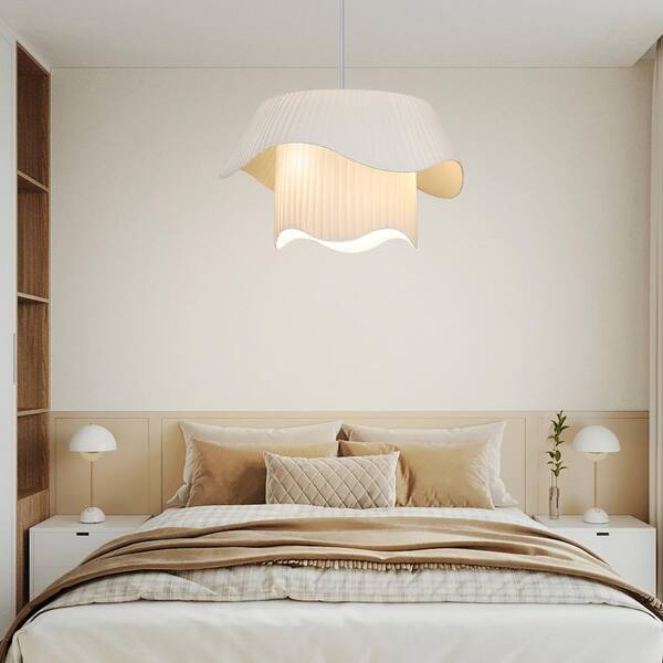 3-Light Brushed Nickel Shaded Pendant Light with Drum Shade