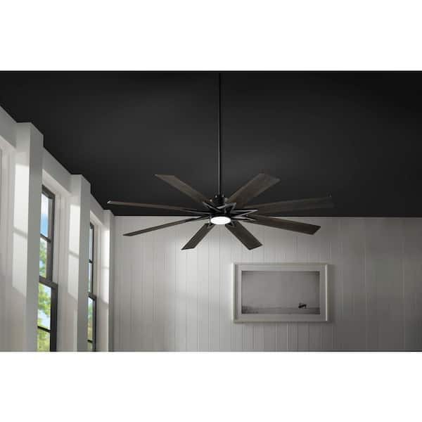 Intervale 72 in. Integrated CCT LED Indoor/Outdoor Matte Black Ceiling Fan with Light and Remote Control Included
