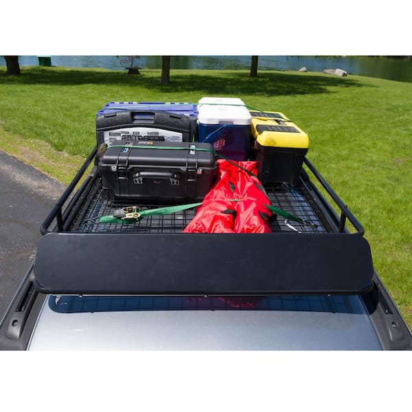 150 lbs. Extra-Large Steel Roof Cargo Basket with Wind Fairing
