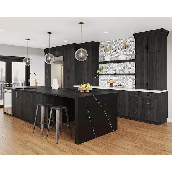Designer Series Edgeley Assembled 36x34.5x23.75 in. Full Height Door Base Kitchen Cabinet in Thunder