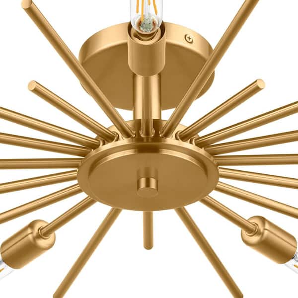 Brookings 21.63 in. 5-Light Brushed Gold Semi-Flush Mount