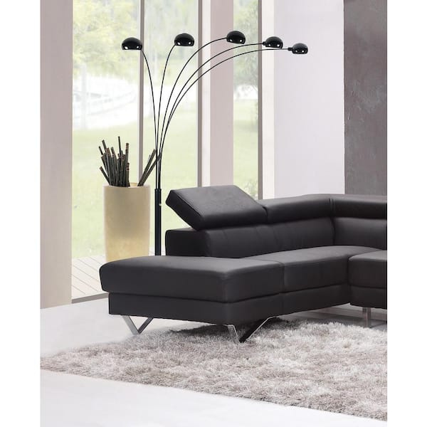 84 in. H Black 5-Arms Arch Floor Lamp
