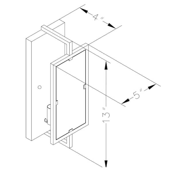 5 in. Matte Black Sconce with Clear Tempered Glass Shade