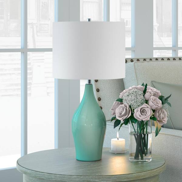Niklas 28-1/4 in. Teal Blue Table Lamp
