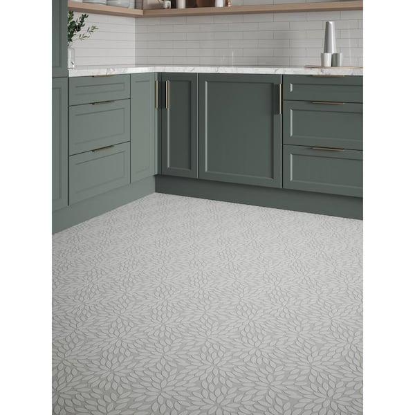 Cotton Blossom White 2.5 in. x 9.75 in. Glossy Textured Ceramic Wall Tile (5.38 sq. ft./Case)