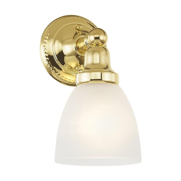 Classic 1 Light Polished Brass Bath Vanity Light