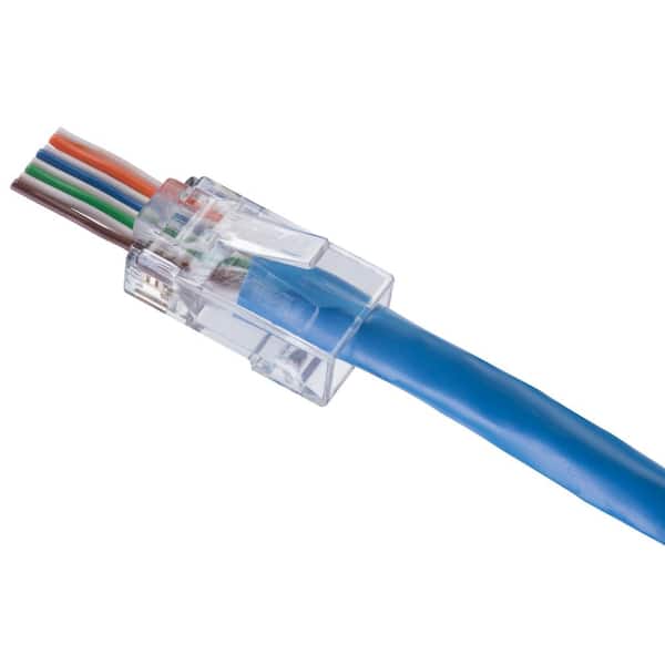CAT6 Feed-Thru Modular Plugs, 100/Jar