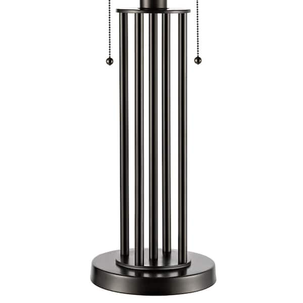 Aston 27 in. Bronze Table Lamp with Hand Rolled Art Glass Shade