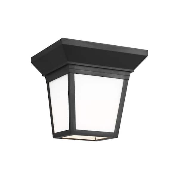 Lavon 1 -Light Black Outdoor Traditional Flush Mount Light