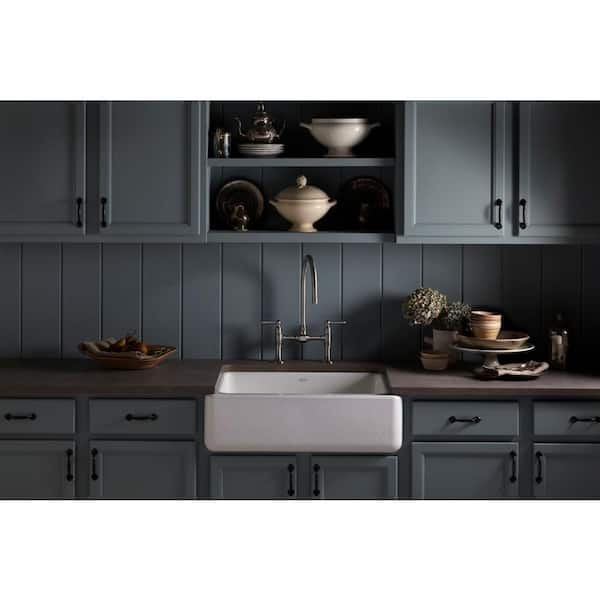 Whitehaven Farmhouse Undermount Apron Front Cast Iron 30 in. Self-Trimming Single Bowl Kitchen Sink in White