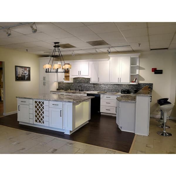 Lancaster White Plywood Shaker Stock Assembled Wall Kitchen Cabinet 24 in. W x 42 in. H x 12 in. D