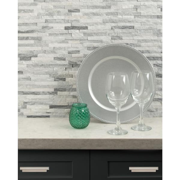 Alaska Gray Split Face 12 in. x 12 in. x 10 mm Textured Marble Mosaic Tile (10 sq. ft. / case)