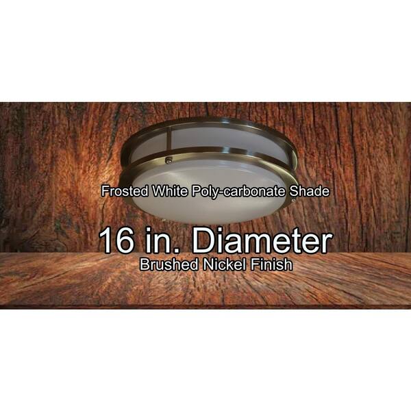 Radiance 16 in. Brushed Nickel Integrated LED Flush Mount 3000k