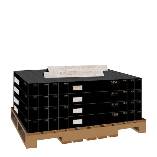 Royal White Splitface Ledger Panel 6 in. x 24 in. Natural Quartzite Wall Tile (6 sq. ft. / Case)