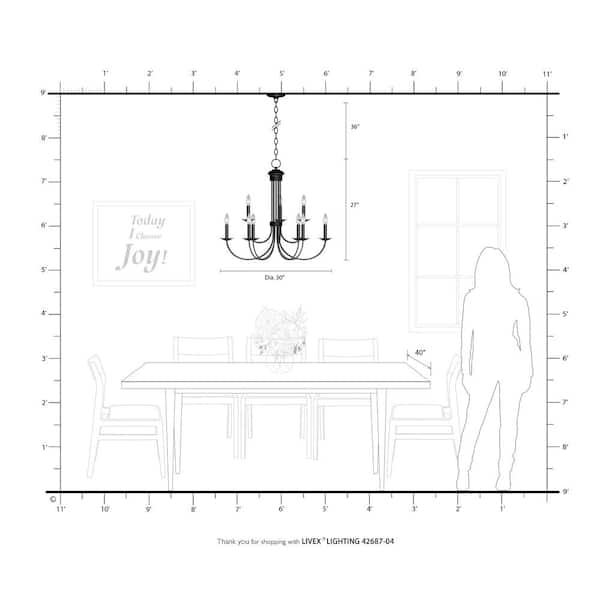 Estate 9 Light Black Chandelier