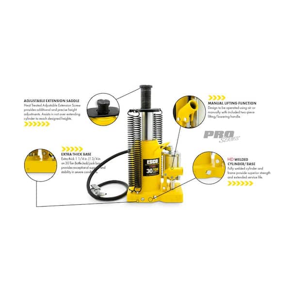 Pro Series 30 Ton Air Hydraulic Bottle Jack