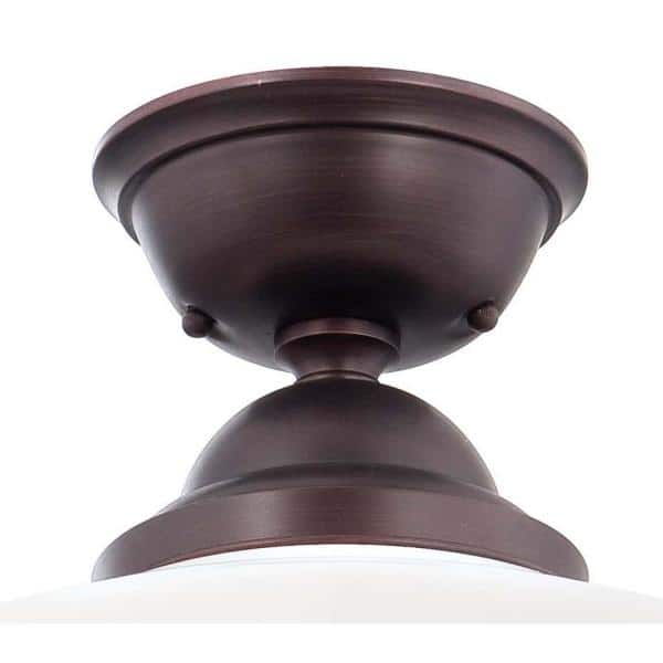 1-Light Brushed Bronze Semi-Flush Mount Light