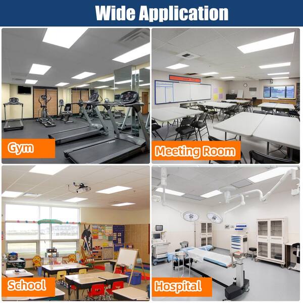 2 ft. x 4 ft. 175-Watt Equivalent Integrated LED Troffer Panel Light, 5000K White LED Panel Light (4-Pack)