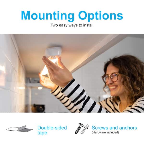 Battery-Operated 18 in. LED White Under Cabinet-Light Bar (6-Pack)