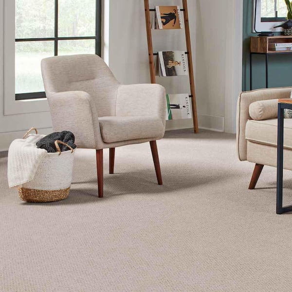 Game Face  - Ash - Gray 31 oz. Triexta Texture Installed Carpet