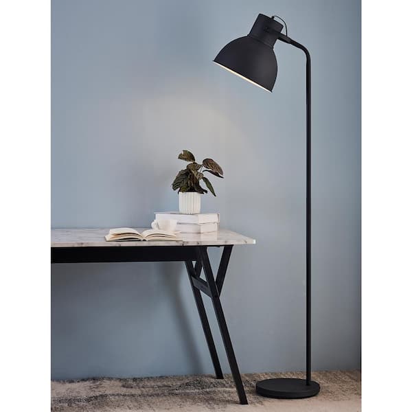 Aaron Floor Lamp with Black Finished Shade, Black Finish