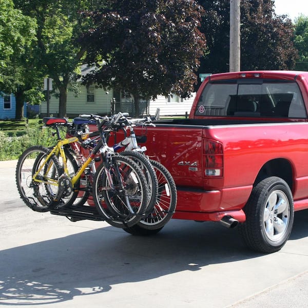 3-Bike Hitch-Mounted Steel Tray Bicycle Rack