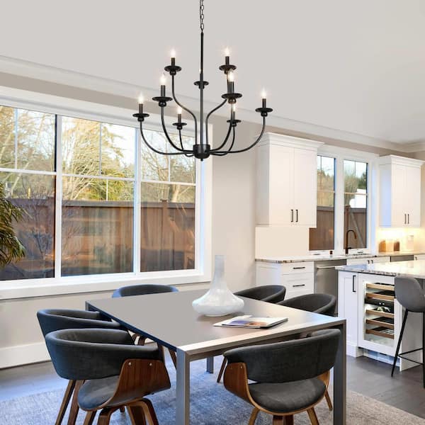 Modern Farmhouse Black Large Island Chandelier 30