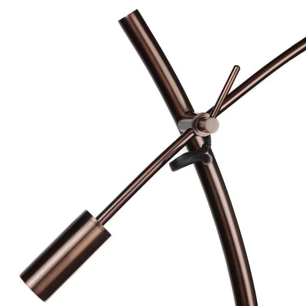 Grayson 50 in. Bronze LED Arc Floor Lamp with Adjustable Arm