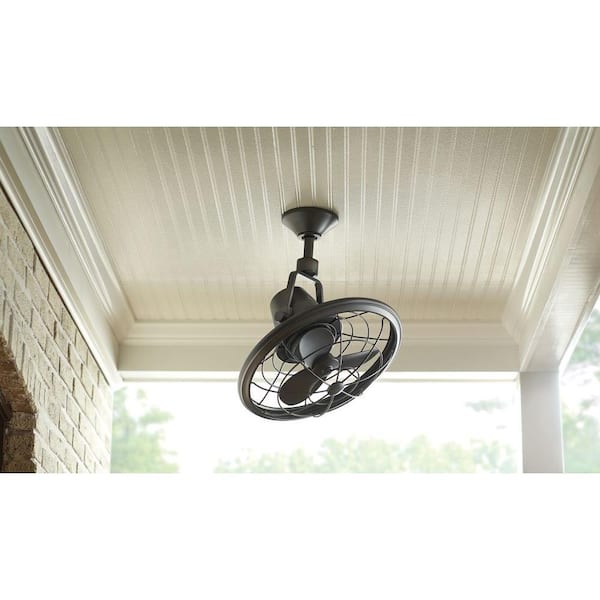 Bentley II 18 in. Indoor/Outdoor Tarnished Bronze Oscillating Ceiling Fan with Wall Control