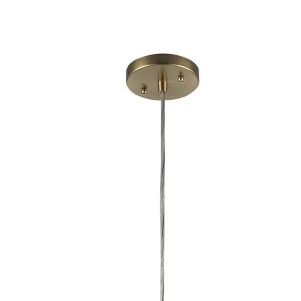 3-Light Brass Pendant Light Fixture with Metal Dome Shade