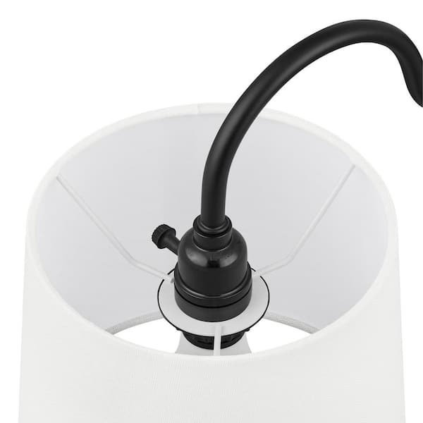 Carver 21 in. Black Downbridge Table Lamp with White Shade