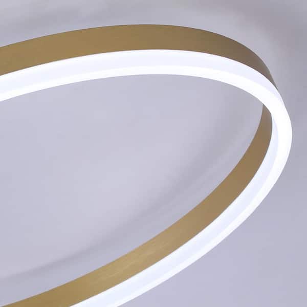 Carson 3-Light 31.8 in. Gold Cluster Circle LED Semi-Flush Mount