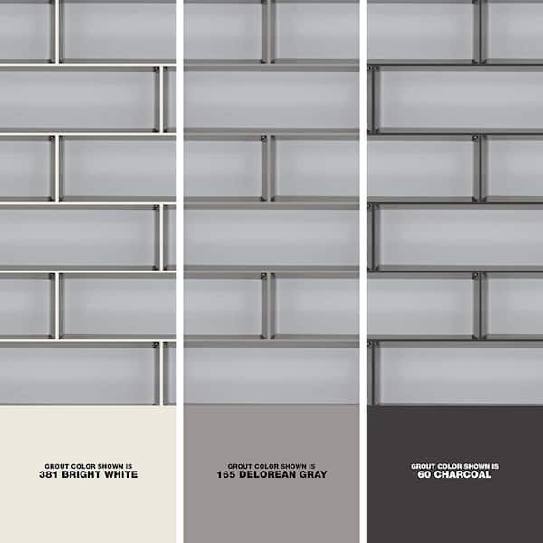 Ice Bevel Subway 11.73 in. x 11.73 in. Glossy Glass Blend Mesh-Mounted Mosaic Tile (9.6 sq. ft./Case)