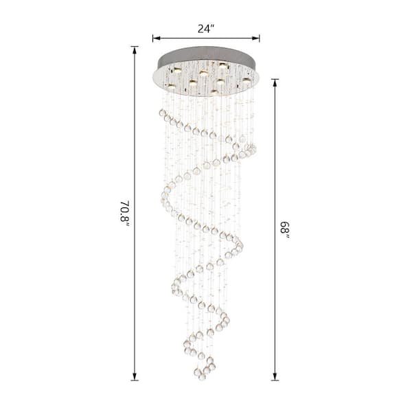 Albany 8 -Light Chrome Statement Tiered Chandelier with Crystal Accents