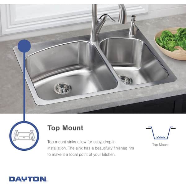 Dayton Stainless Steel 15 in. 1-Hole Drop-in Bar Sink