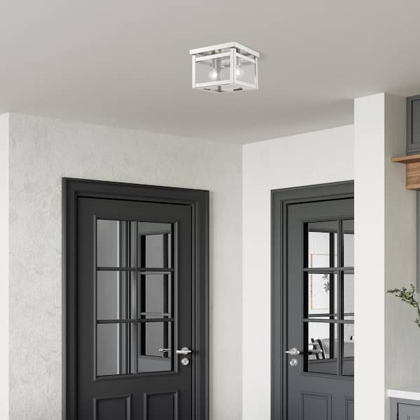 Milford 2 Light Brushed Nickel Flush Mount Light