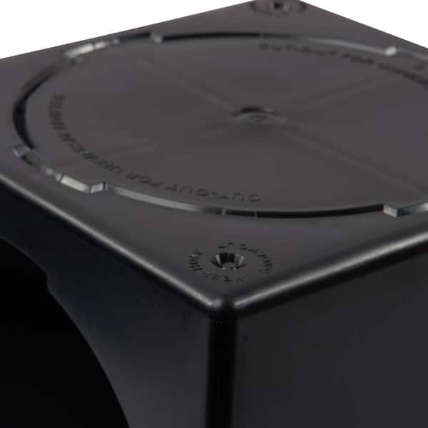 9 in. x 9 in. Plastic Square Drainage Catch Basin in Black, 2 Opening Kit