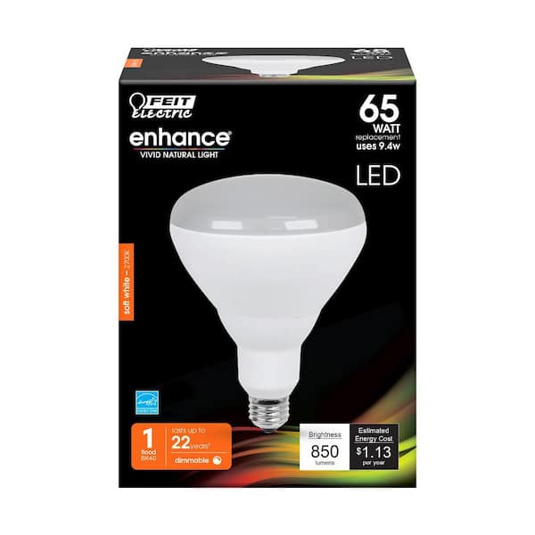 65-Watt Equivalent BR40 Dimmable CEC Title 20 Energy Star 90+ CRI E26 Flood LED Light Bulb, Soft White 2700K (12-Pack)
