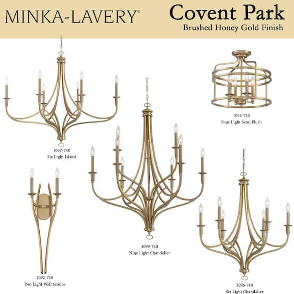 Covent Park 6-Light Brushed Honey Gold Chandelier