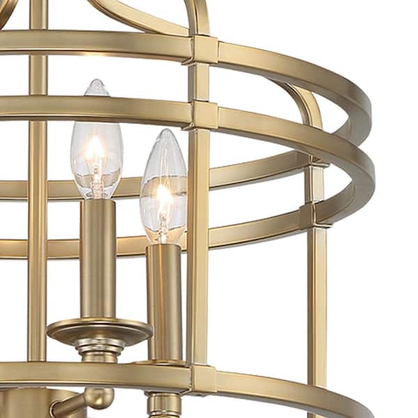 Covent Park 4-Light Brushed Honey Gold Semi Flush