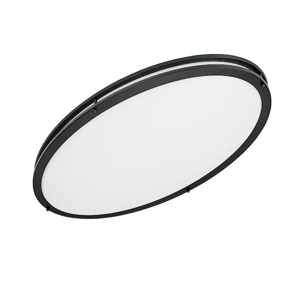 32.25 in. 1-Light Black LED Flush Mount