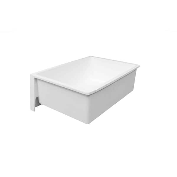 Farmhouse Apron Front Acrylic 30 in. Single Bowl Kitchen Sink in Designer White
