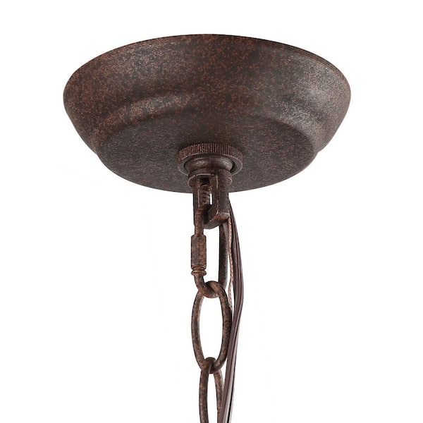 Modern Farmhouse Cage Chandelier Bronze 4-Light Island Candlestick Chandelier Rust Proof Weathered Wood Pendant Light