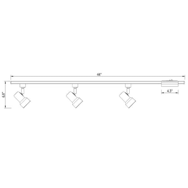 3-Light Mini Step 44 in. Black Integrated LED Linear Track Lighting Kit