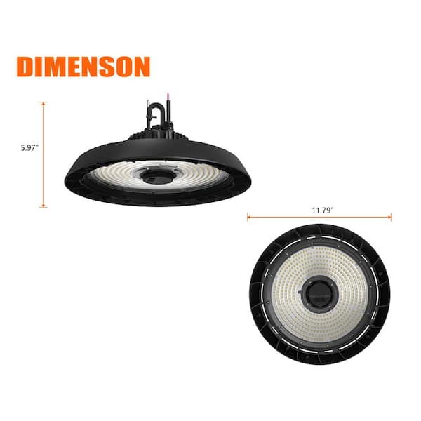 14 in. Black Integrated LED Dimmable High Bay Light at 30000 Lumens, 5000K Daylight
