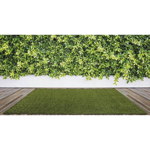 Soft Fescue 6 ft. x 8 ft. Green Artificial Grass Rug