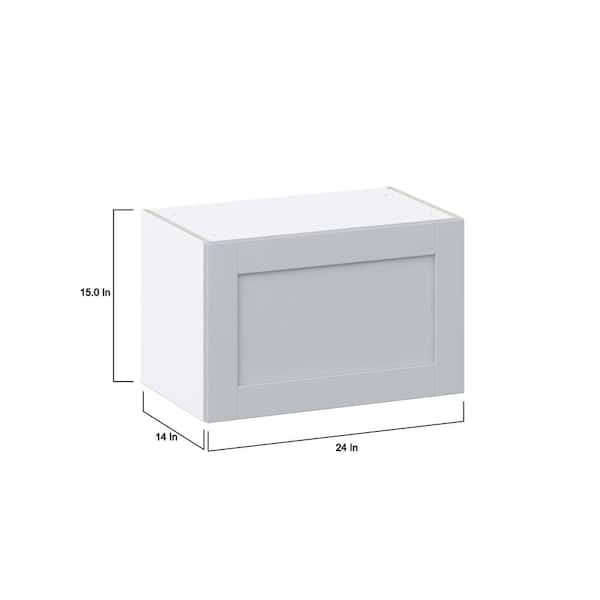 24 in. W x 14 in. D x 15 in. H Cumberland Light Gray Shaker Assembled Wall Bridge Kitchen Cabinet with Lift Up